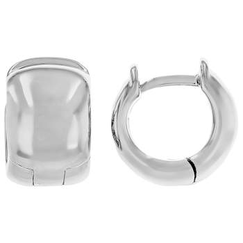 Chunky Huggie Hoop Earrings In Sterling Silver