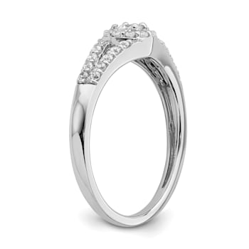 Rhodium Over 10K White Gold Lab Grown Diamond Complete Halo Engagement
Ring 0.34ctw