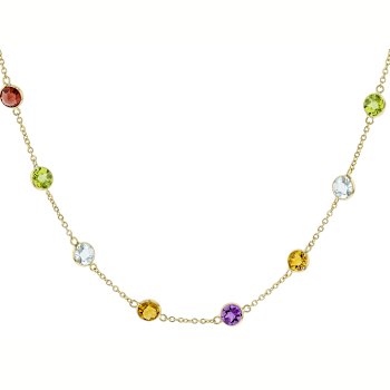 Multi-Gem 14k Yellow Gold 18" Necklace 10.45ctw