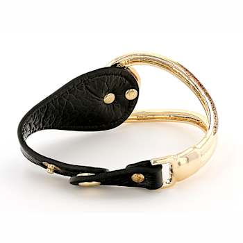 Crystal And Leather Buckle Bracelet