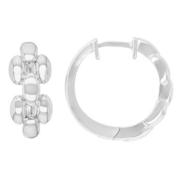 Panther Link Hoop Earrings In Sterling Silver