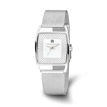 Charles Hubert Stainless Steel White Dial Milanese Band Watch