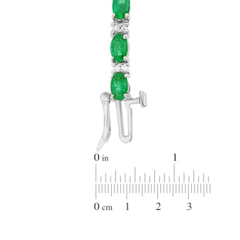 5.50ctw Emerald and Diamond Bracelet in 14k White Gold