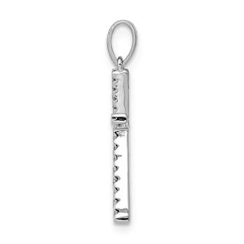 Rhodium Over 14K White Gold Diamond Letter K Initial Pendant
