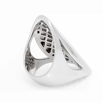 Ultra-Wide Sculptural Band Ring In Sterling Silver