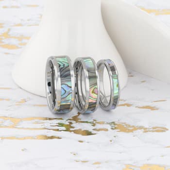 MAUI Tungsten Wedding Band with Mother of Pearl Inlay 6mm