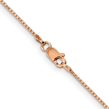 14k Rose Gold 1mm Solid Box 22 Inch Chain