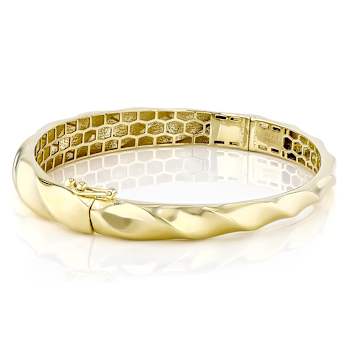 Twisted Graduated Bangle In 18k Gold Over Sterling Silver