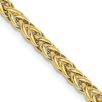 14k Yellow Gold 2.6mm 3-Wire Wheat Link 20 Inch Chain