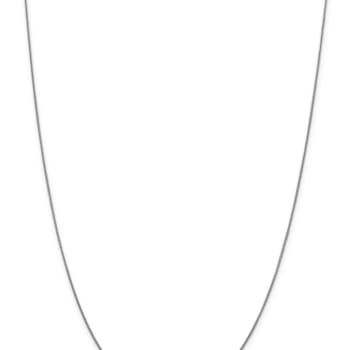Rhodium Over 18K White Gold 1mm Solid Diamond-Cut Spiga 20 Inch Chain