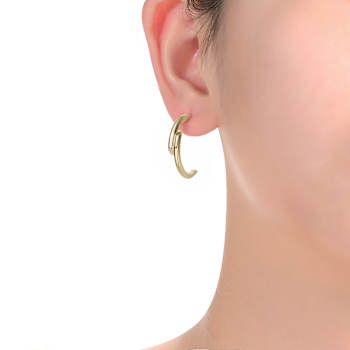 Overlapping Open Hoop Earrings In 14K Gold Over Brass
