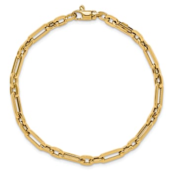 14k Yellow Gold 5mm Polished Fancy Link Bracelet