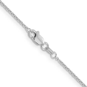 Rhodium Over 10k White Gold 1.2mm Solid Cable 16 Inch Chain