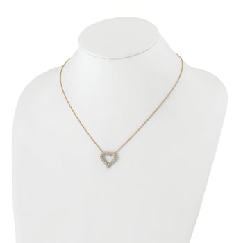 14K Yellow Gold Lab Grown Diamond Heart 18 Inch Necklace