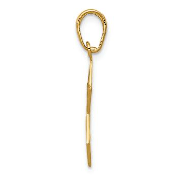 14k Yellow Gold Textured Star of David Pendant