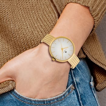 Ladies Charles Hubert IP-plated Stainless Steel White Dial Watch