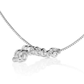 White Cubic Zirconia 14k White Gold Pendant With Chain 0.50ctw