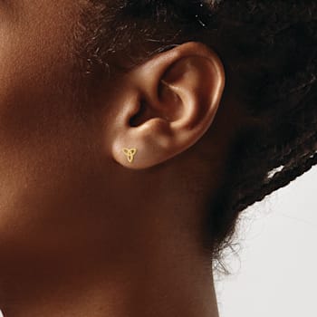 14K Yellow Gold Kids Celtic Knot Post Earrings