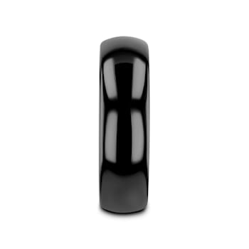 RAVEN Domed Black Tungsten Wedding Band 6mm
