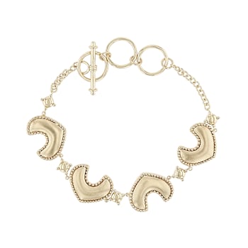 Tribal Station Bracelet In 18K Gold Over Brass