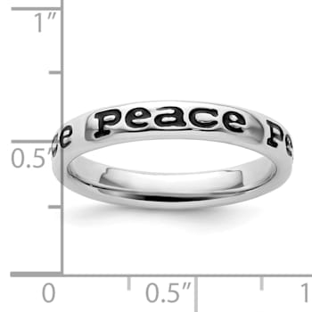 Sterling Silver Stackable Expressions Expressions Polished Enameled
Peace Ring