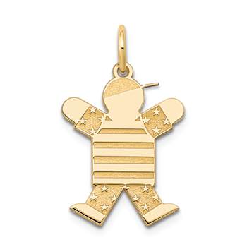 14K Yellow Gold Satin Boy Joy Charm
