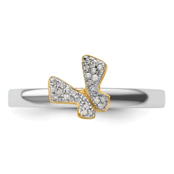 14K Yellow Gold Over Sterling Silver Stackable Expressions Butterfly
Diamond Ring 0.066ctw