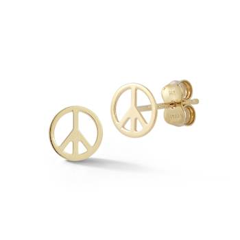 Bellissima Gold 14K Yellow Gold Peace Studs