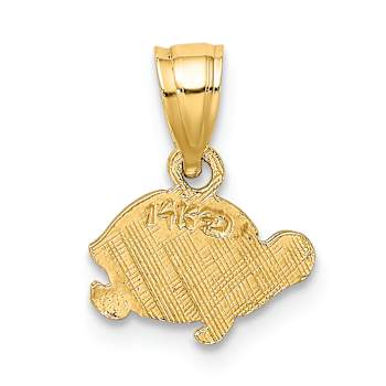 10K Yellow Gold Textured Flat Mini Turtle Charm