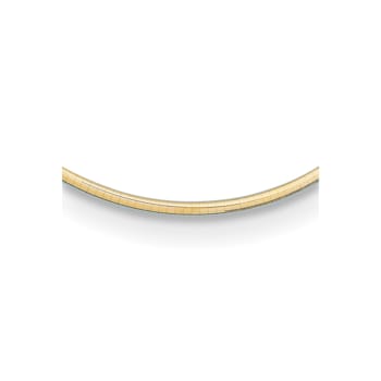 14K Yellow Gold 3.2mm Domed 18-inch Omega Necklace