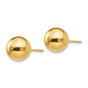 14k Yellow Gold Polished 9mm Ball Stud Earrings