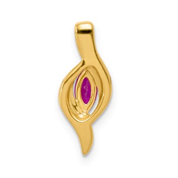 10k Yellow Gold and Rhodium Over 10k Yellow Gold Diamond and 0.25 cttw
Marquise Ruby Pendant
