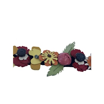 Prada Collane Pelle Tu Nero Black Vernice Garden Flower Belt
