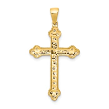 14K Yellow Gold 1/10ct. Diamond Cross Pendant