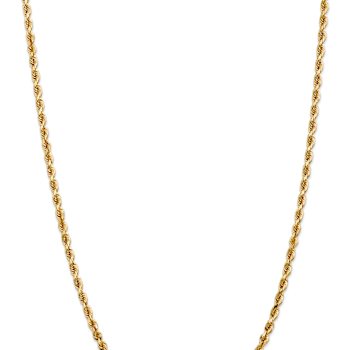 14k Yellow Gold 4mm Solid Diamond-Cut Quadruple Rope 22 Inch Chain