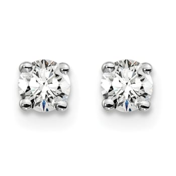 White Lab-Grown Diamond 14K White Gold G-H SI Solitaire Stud Earrings 0.33ctw