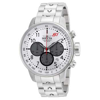 Invicta S1 Rally 48mm Grey, White Dial Stainless Steel Band Quartz Watch