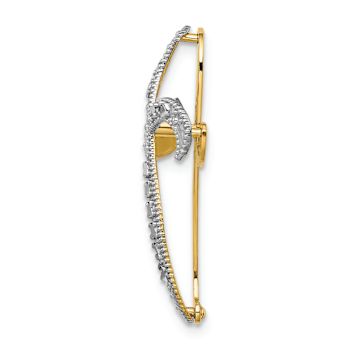 14K Two-tone Gold  Diamond-Cut Twisted Cross Chain Slide Charm