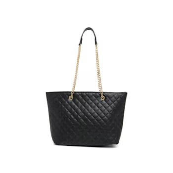 Badgley Mischka Large Quilted Tote in Black.