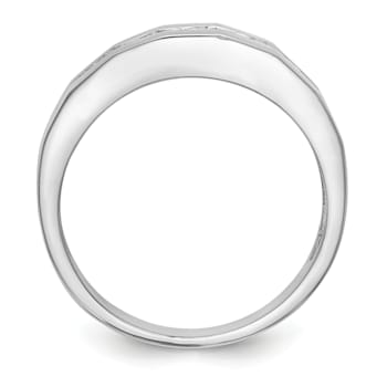 Rhodium Over 14K White Gold Lab Grown Diamond SI1/SI2, G H I, Men's Band