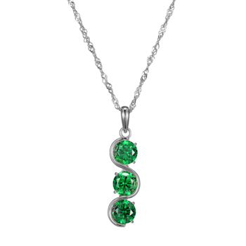 Green Cubic Zirconia Platinum Over Sterling Silver May Birthstone
Pendant 5.84ctw