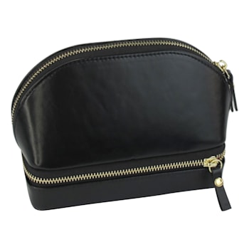 Mele and Co Duo Vegan Leather Travel Jewelry Case in Black