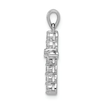 Rhodium Over 14K White Gold 1/4ct. Diamond Cross Pendant