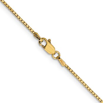14k Yellow Gold 1.05mm Solid Box Link 22 Inch Chain