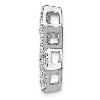 Rhodium Over 14k White Gold Diamond Star of David Chain Slide Pendant