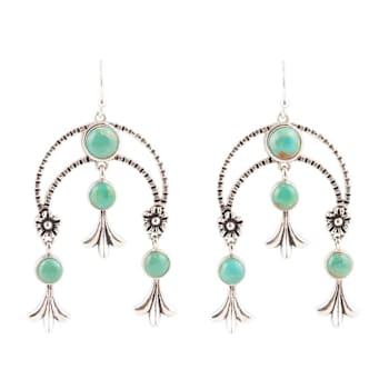 Barse Jewelry Floral Chandelier Blue Turquoise Sterling Silver Earrings
