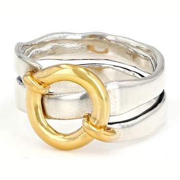 Two-Tone Circle Ring In Gold And Silver