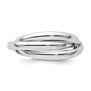 14K White Gold Polished Rolling Ring