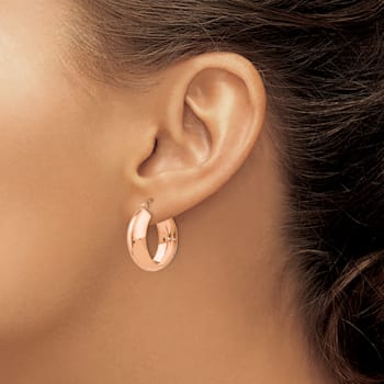 14k Rose Gold 13/16" Hoop Earrings