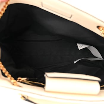 Versace La Medusa Nappa Quilted Beige Leather Large Tote Bag
